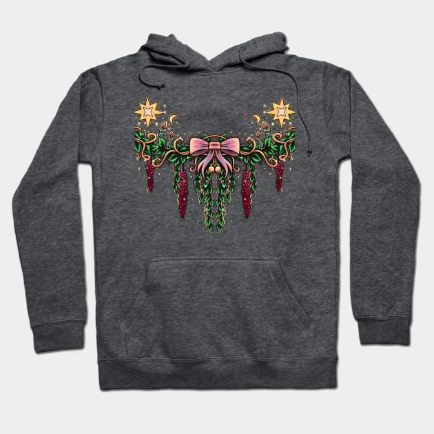 Christmas decorations bow Hoodie by Mei.illustration